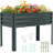 Sharik Galvanized Raised Garden Bed With Legs, Large Metal Elevated Raised Planter Box With Drainage Holes-210273952