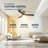  52-inch Modern Ceiling Fan with Light, APP, Remote Control Smart Fan, 3 Solid Wood Blades, DC Motor, 6 Speeds, Flush Mount for Bedroom, Living Room-1425512545