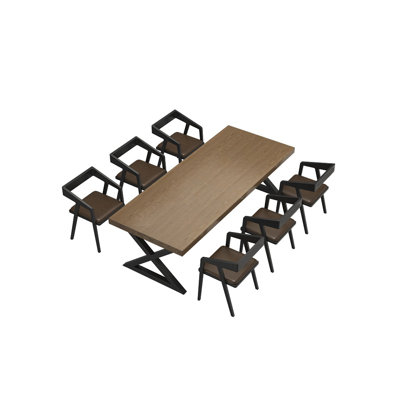 Ensemble de salle à manger décontracté de style industriel L 62,99 po x l 23,62 po
