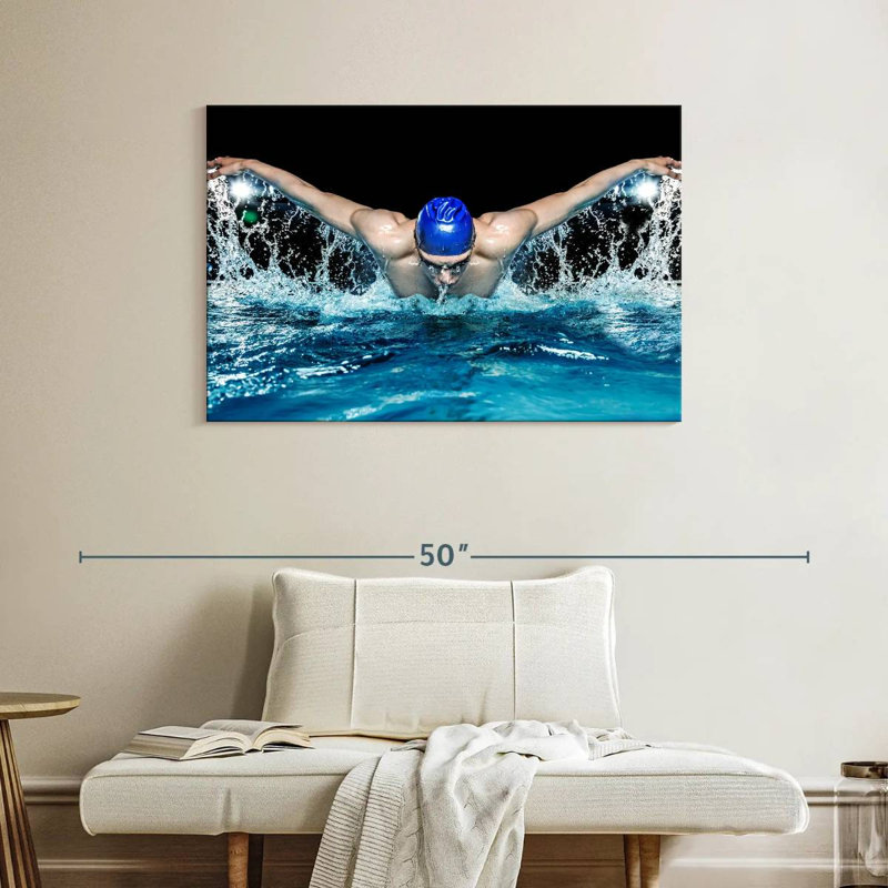 Sireci Butterfly Swimming, 26" H x 39" W