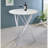 Halverson White and Chrome Faux Marble Round Top Bar Table