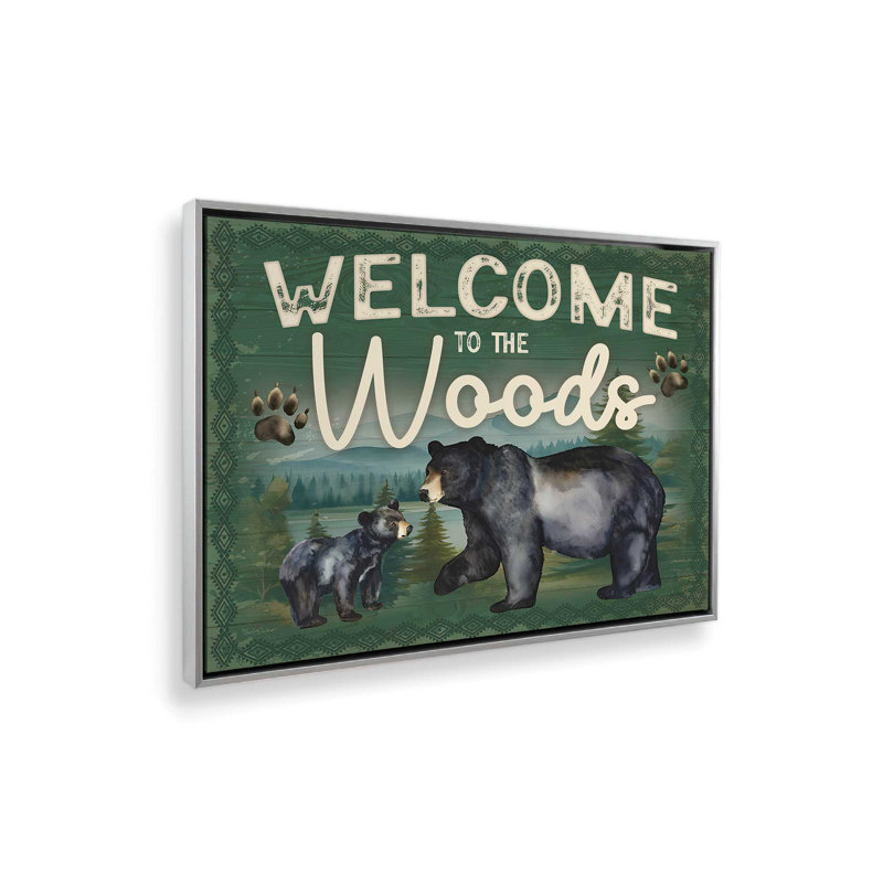 «Welcome to the Woods» par Nicole DeCamp, reproduction d'art, Toile avec cadre, Argent, L 48 x H 36