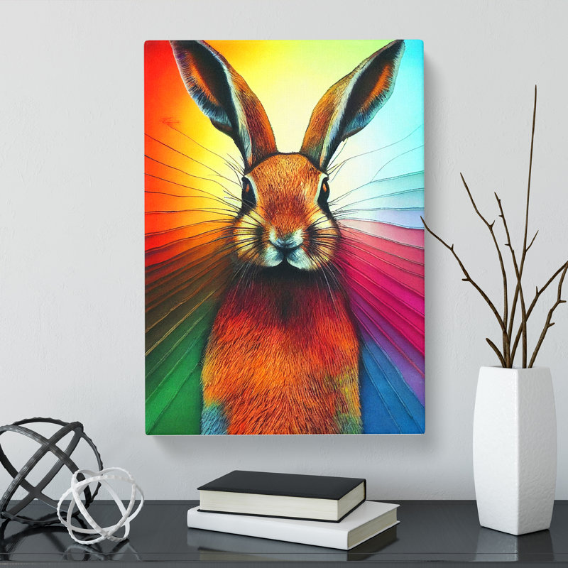 CAN-V0523-1129X Hare Crayon - Wrapped Canvas Print, 50cm H x 35cm W x 3cm D