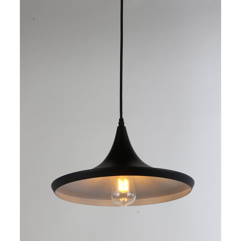Luminaire suspendu en forme de goutte à 1 lumière Brantner, Noir