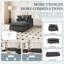 Chaise longue surdimensionnée intérieure, canapé-lit simple en chenille avec siège large, fauteuil rembourré avec repose-pieds et repose-pieds mobile, ensemble de canapé-lit pour le salon, la chambre à coucher, 2 couleurs-401887869