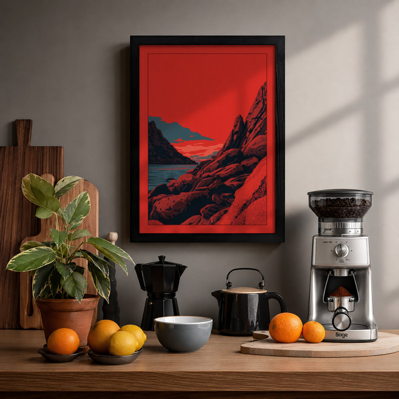 Alien Landscape Modern - Print, A1 - 84.1 x 59.4 cm, Black