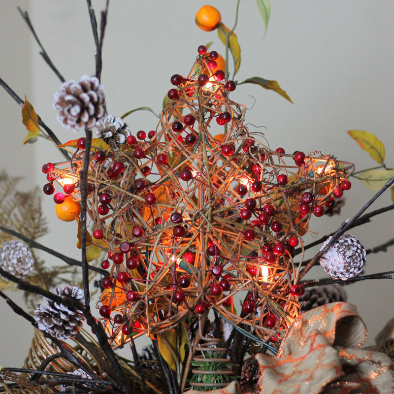 13.5'' Glass Astrology & Stars Lighted Tree Topper