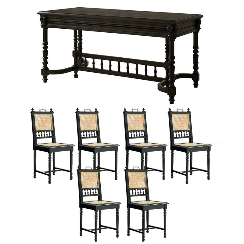Combinaison table et chaises rectangulaire, H 30,71 po x L 78,74 po x l 35,43 po