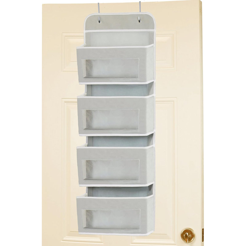 Organisateur de fenêtre transparent au-dessus de la porte / fixation murale, gris, Gris