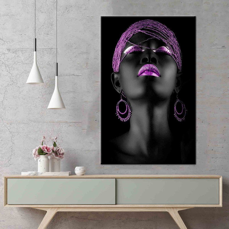 Stunning African Woman Artistic Poster On Canvas For Trendy And Modern Home Wall Decor, 20 cm H x 30 cm W, Wrapped Canvas