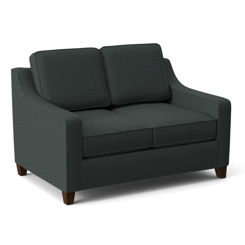 Clark 54" Square Arm Sofa Bed, Dorset Black, Montana Walnut