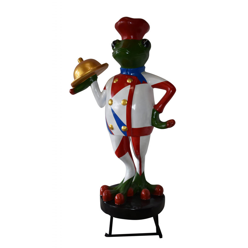 Giant Colorful Resin Frog Chef Outdoor Statue