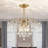 6-Light Gold Iron Chandelier With Clear Crystal Accents And Adjustable Chain, Ideal For Living Rooms, Dining Rooms, And Entryways