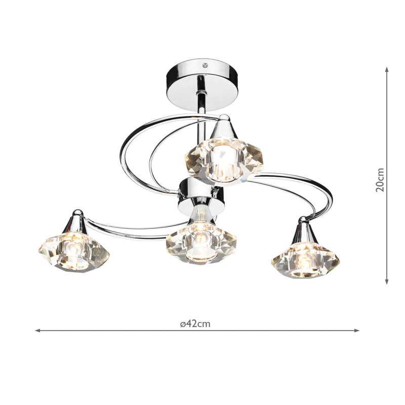 Greenhaw Glass Semi Flush Mount