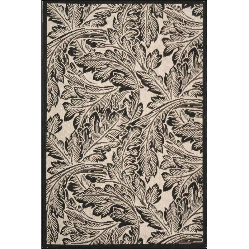Tapis lavable encadré à motif tissé moderne, Tapis de couloir 3 pi 3 po x 6 pi 7 po