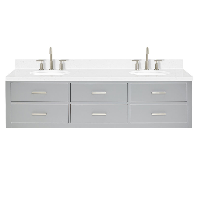 Macmullin 72.25'' W Double Vanity, Gray, 72"