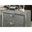 Table de chevet 2 tiroirs avec bordure miroir, argent