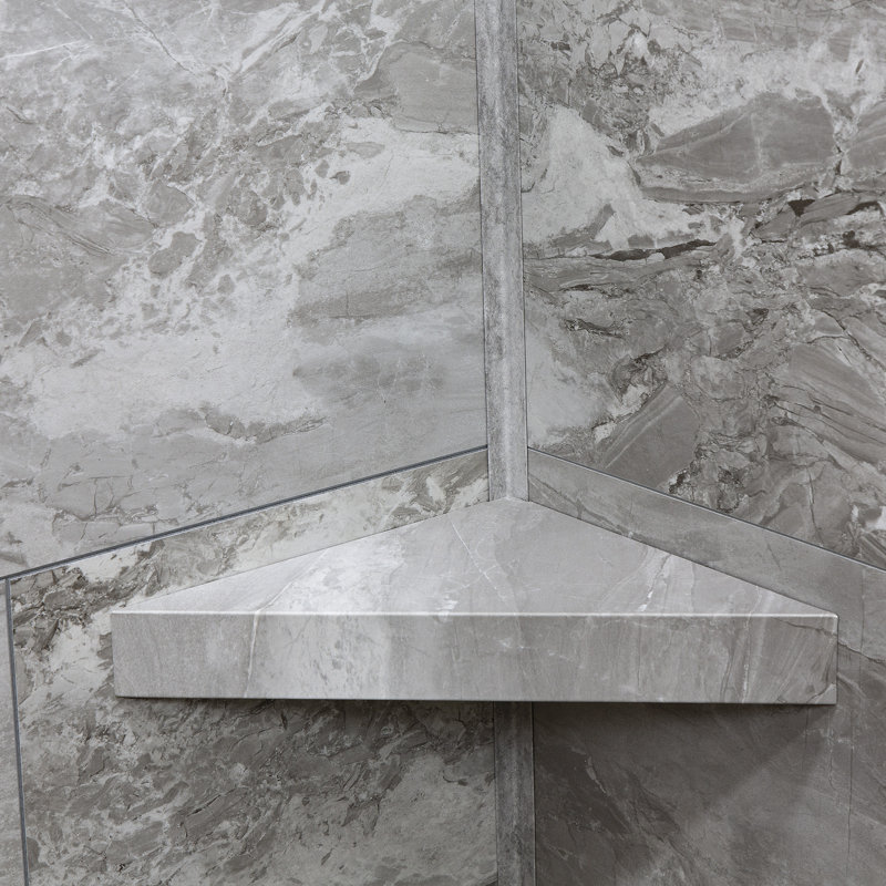 Palisade 78in x 36in x 36in Waterproof Vinyl Corner Shower Surround Kit with Accessories in Urban Slope, Urban Slope