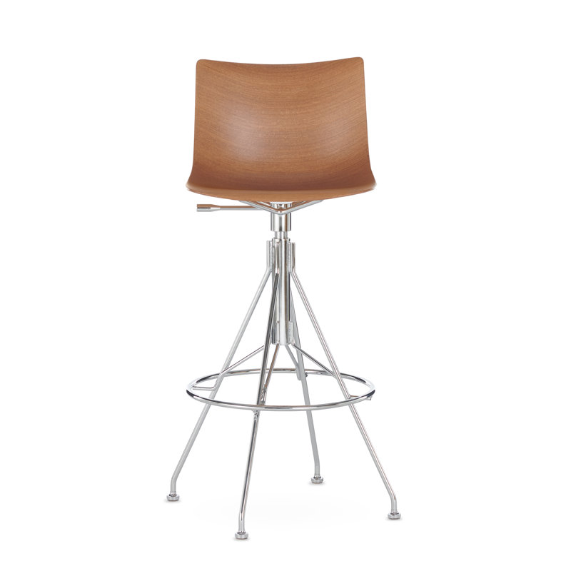 C.Koya Stool, Dark wood, Chrome