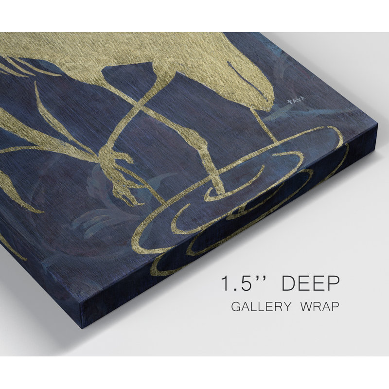 «Egret on Indigo II», reproduction d'art sur toile tendue, H 24 po x l 12 po x P 1 po