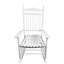 Chaise berçante balcon en blanc - bois franc massif, assise et accoudoirs larges et confortables, dossier solide, assemblage facile requis, limite de poids de 280 lb pour adulte pour les espaces extérieurs sur le porche, bois franc