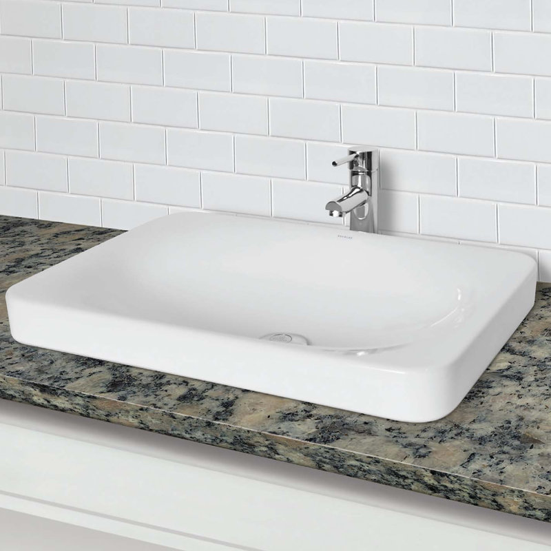 DECOLAV Classically Redefined 16.52'' White Vitreous China Rectangular Bathroom Sink