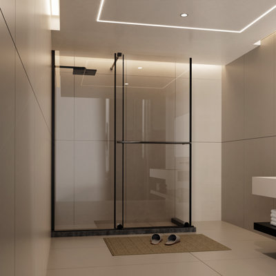 Glass Shower Door, 30 - 60"W X 72"H Shower Sliding Door Walk-In Shower Screen Dual Usage,1/4" Thick Glass Panel With Handle, Supporting Bar