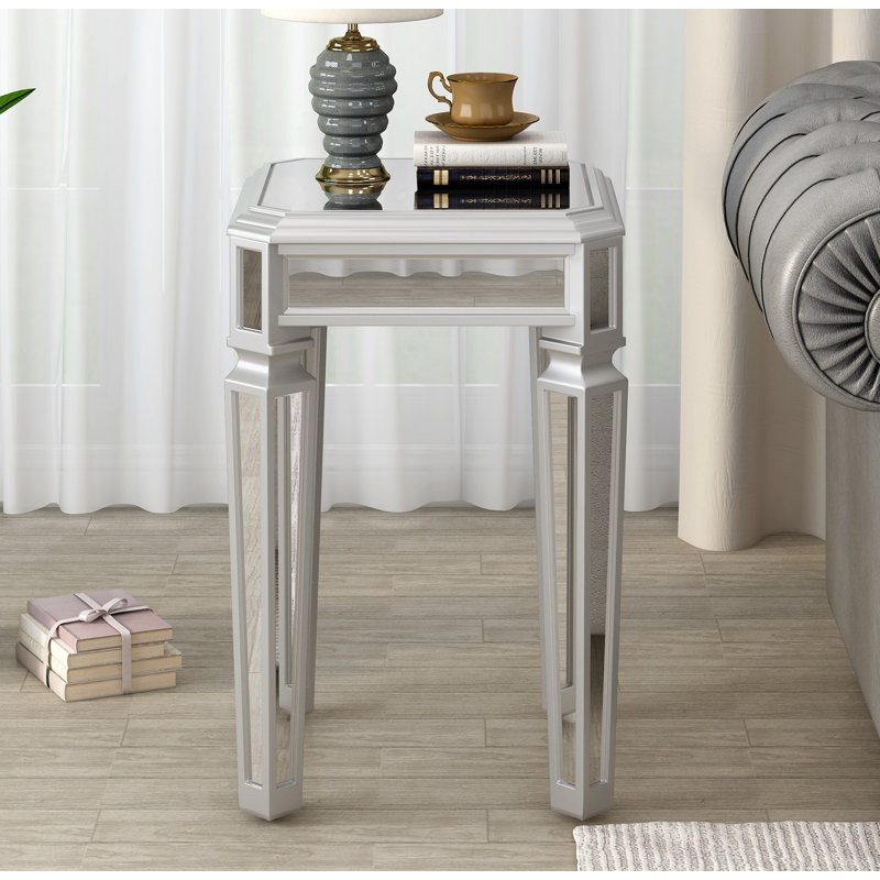 Modern Glass Mirrored End Table