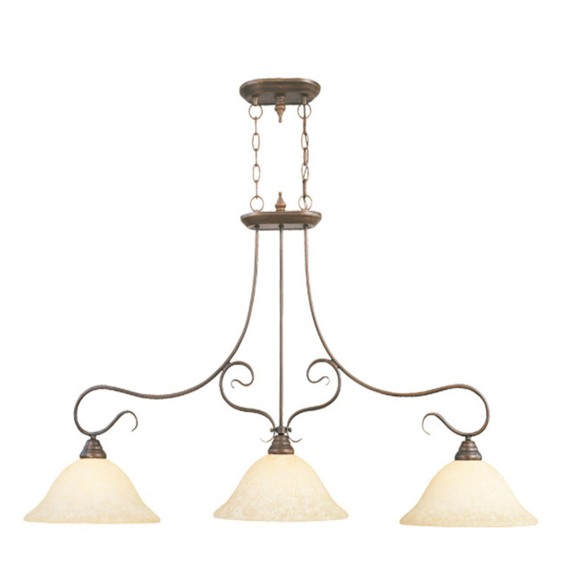 Lustre classique à 3 lumières avec abat-jour Athzired