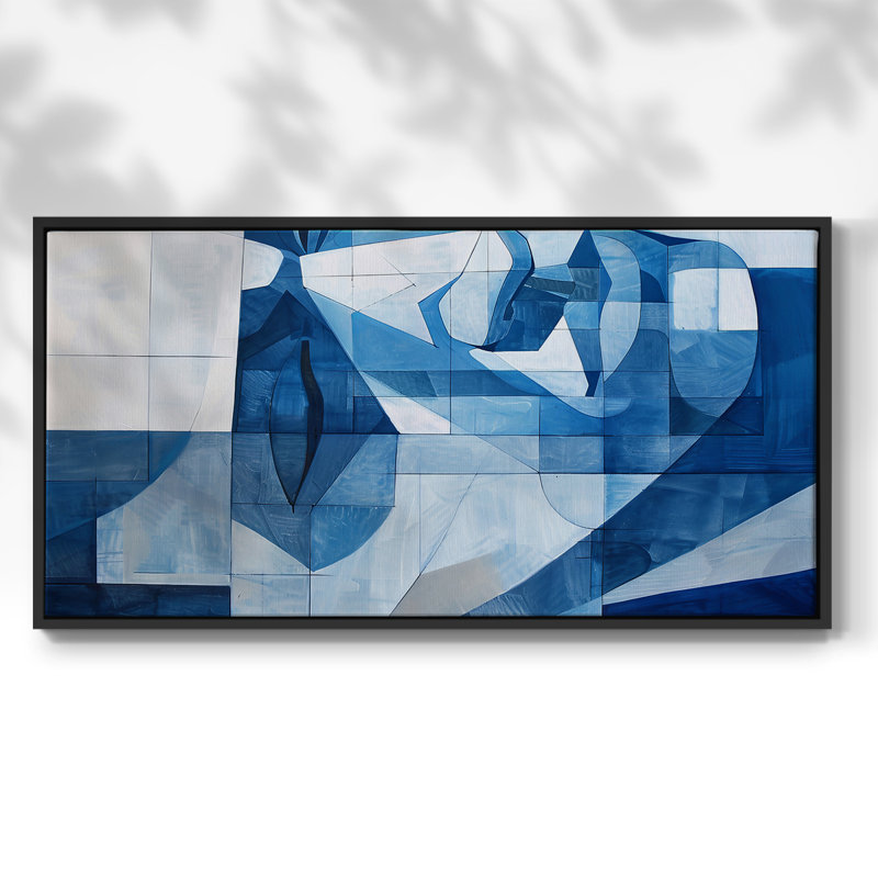Série abstraite-C XXVII- Toile tendue avec châssis tendue, prête à être accrochée, Noir, H 21 po x l 41 po