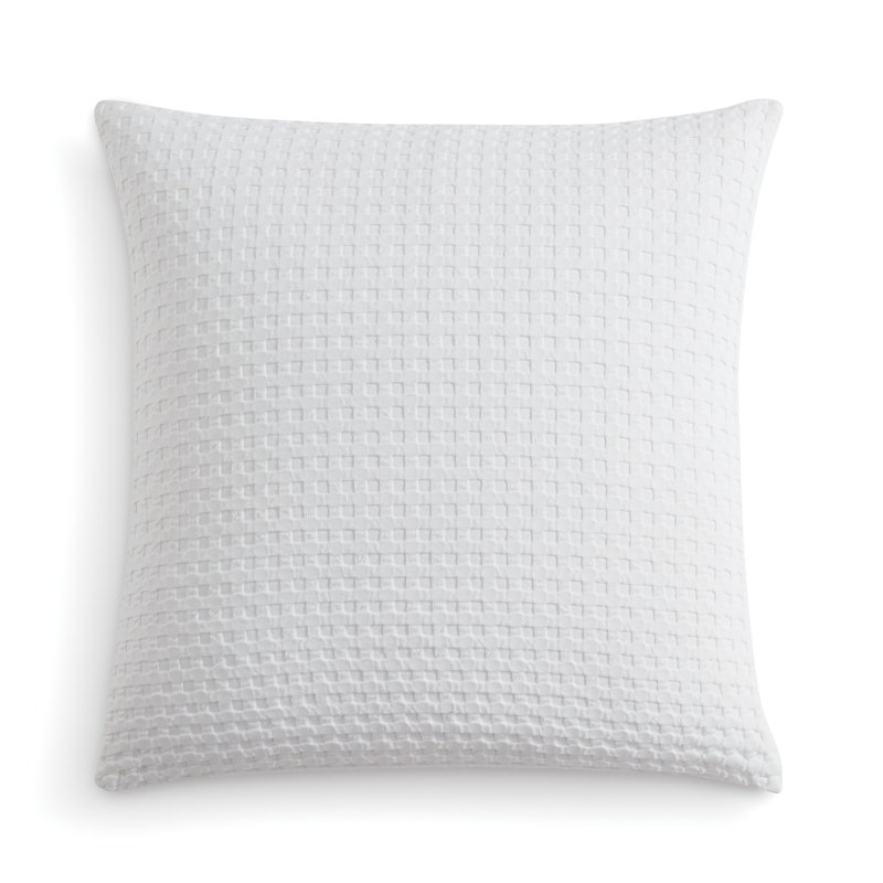 White Cotton Waffle Weave Euro Sham