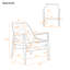 Chaise d'appoint en similicuir avec structure en bois massif et dossier haut pour le salon