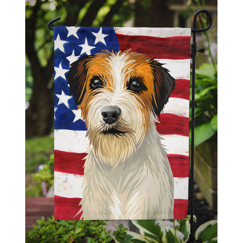 Polyester à 2 côtés 15 x 11 po drapeau de jardin, Russell Terrier