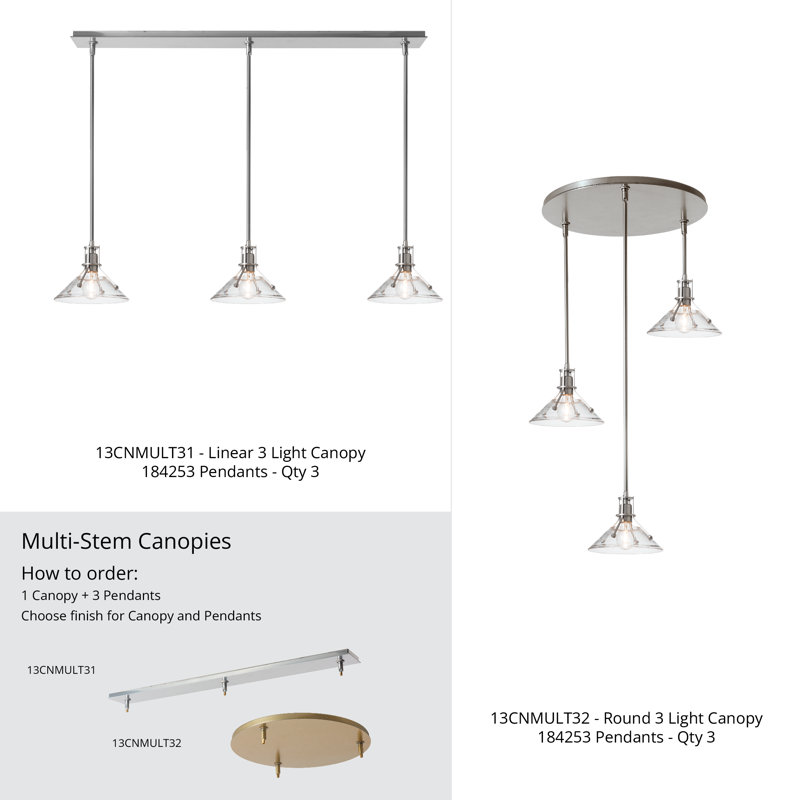 3-Light Linear Canopy, Vintage Platinum