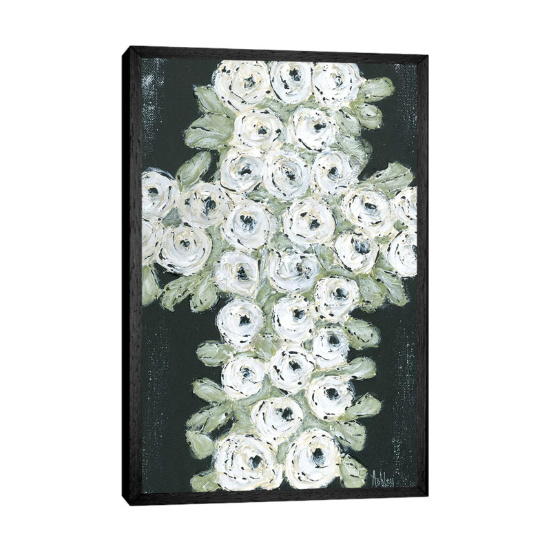 Flower Cross by Ashley Bradley - Print on Canvas, 152.5 cm H x 101.5 cm W, Black Framed