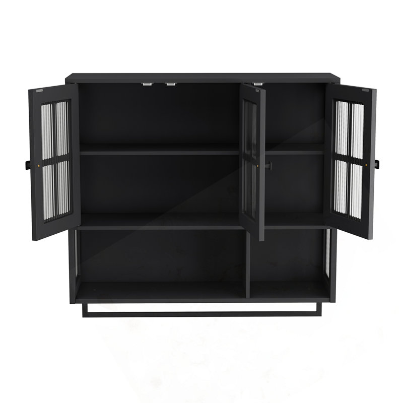 modern  Wall Cabinet, Black, 34.65