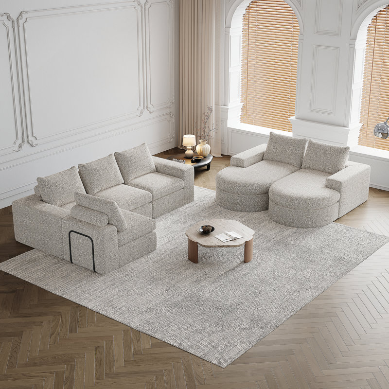 Canapé modulaire Chenille Cloud, Chenille beige