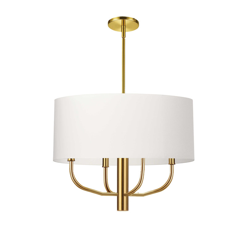 Arvell 4 - Light Dimmable Drum Chandelier, White, Matte Black