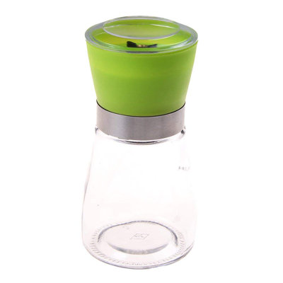 Deco Essential Salt Mill, Spice Mill And Pepper Grinder, Stainless Steel With Glass Bottle
