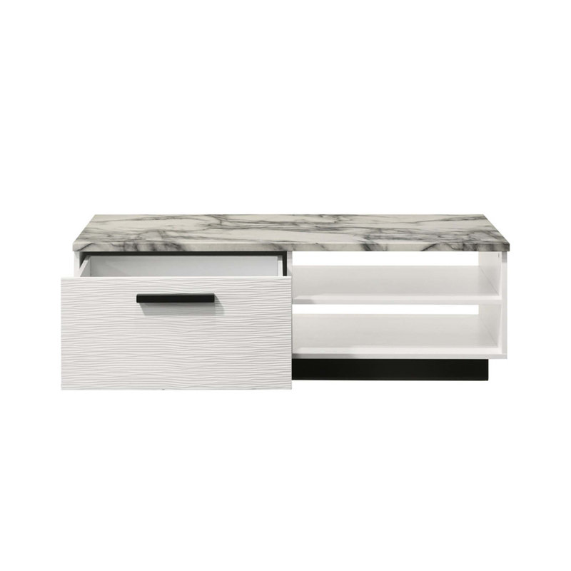 Table basse l 47 po avec plateau en faux marbre