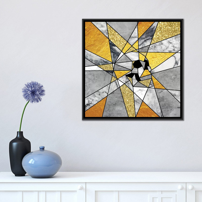 « fragment, square » par ali gulec, impression sur toile tendue, H 18 po x l 18 po x P 1,5 po, Toile avec cadre noir