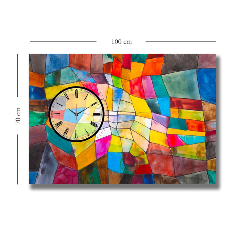 Elegant Canvas Wall Clock, 27.6 x 39.4 inches | 100% Suede Canvas with 100% Wooden Frame (Thickness: 1.1 inches) | Perfect for Home Décor, Stylish Timepiece for Living Room & Office, Unique Design