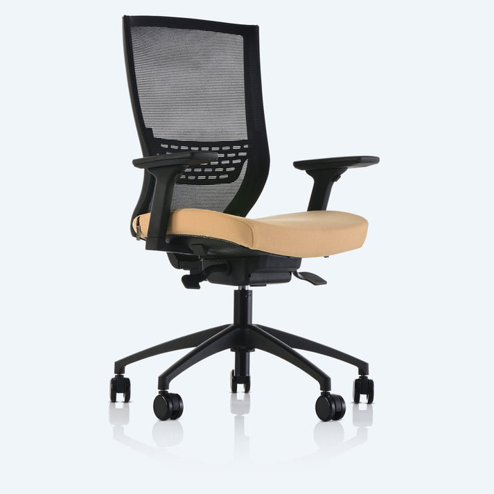 Melene Polyester Task Chair with Headrest, Yellow