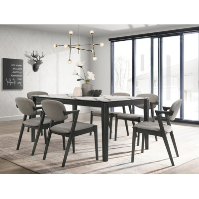 Rectangular Dining Set in White and Gray