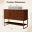 Meuble-lavabo moderne de 36 po avec lavabo vasque en céramique, armoire d'appoint dorée-134082621-134082624