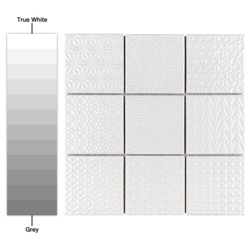 Spirit 11-5/8" x 11-5/8" Porcelain Mosaic Floor and Wall Tile, White
