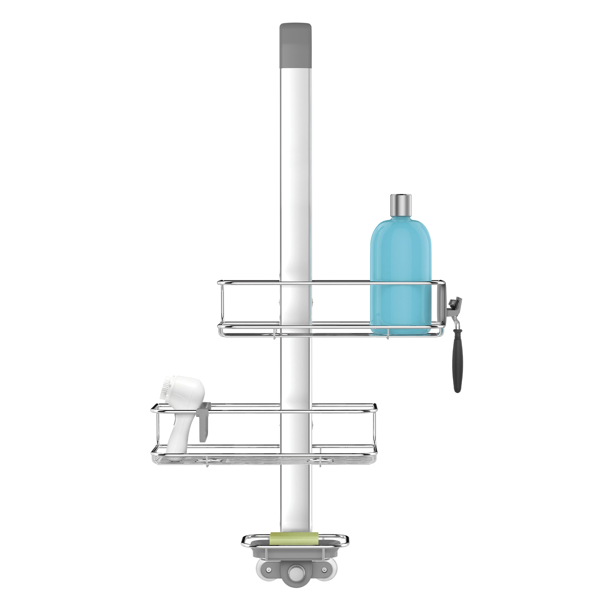 Simplehuman Adjustable Shower Caddy, Stainless Steel and Anodized Aluminum, Over Door