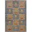 Tapis bleu / beige en laine noué à la main 4 pi 2 po x 5 pi 10 po Silke Southwestern