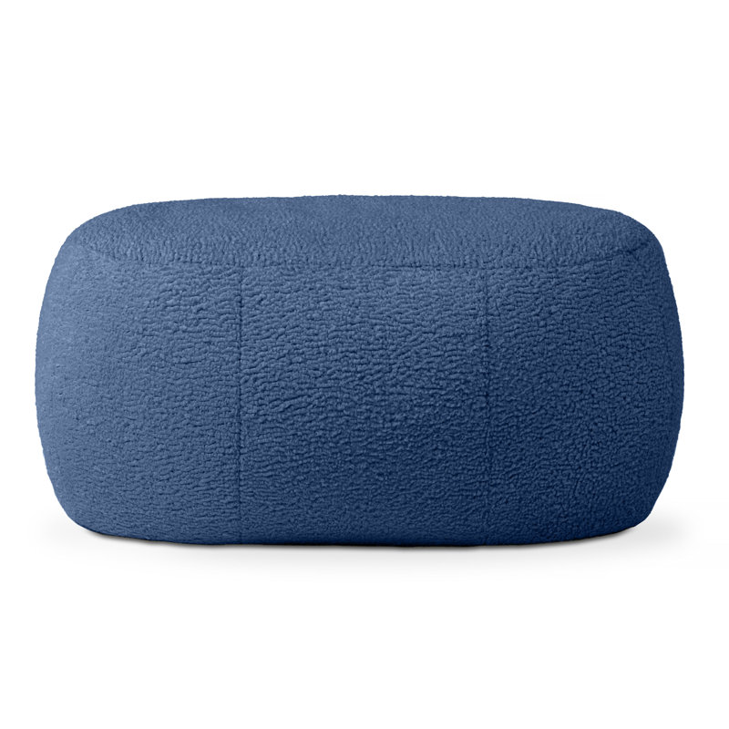 Repose-pieds Ellis, Indigo sherpa, Ovale - P 32 po x l 24 po x H 15 po