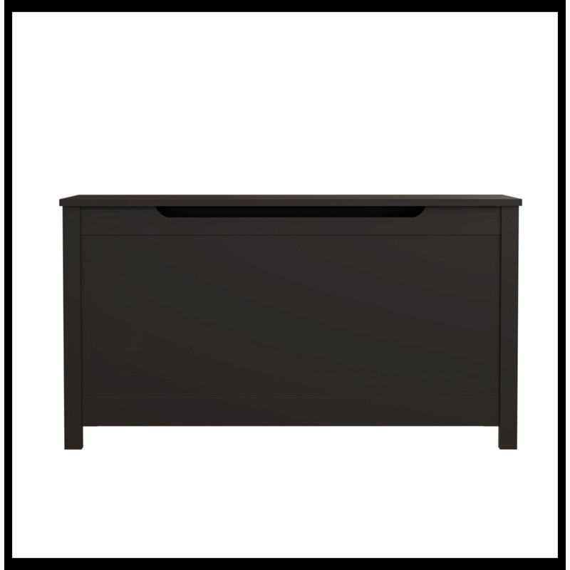 30 Inches Kids Wooden Toy Box/Bench With Safety Hinged Lid For Boys/Girls, Dark Brown